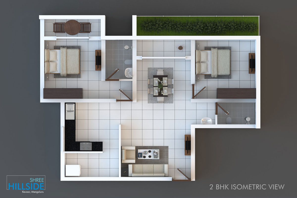 Shree Hillside Isometric Top 3D View